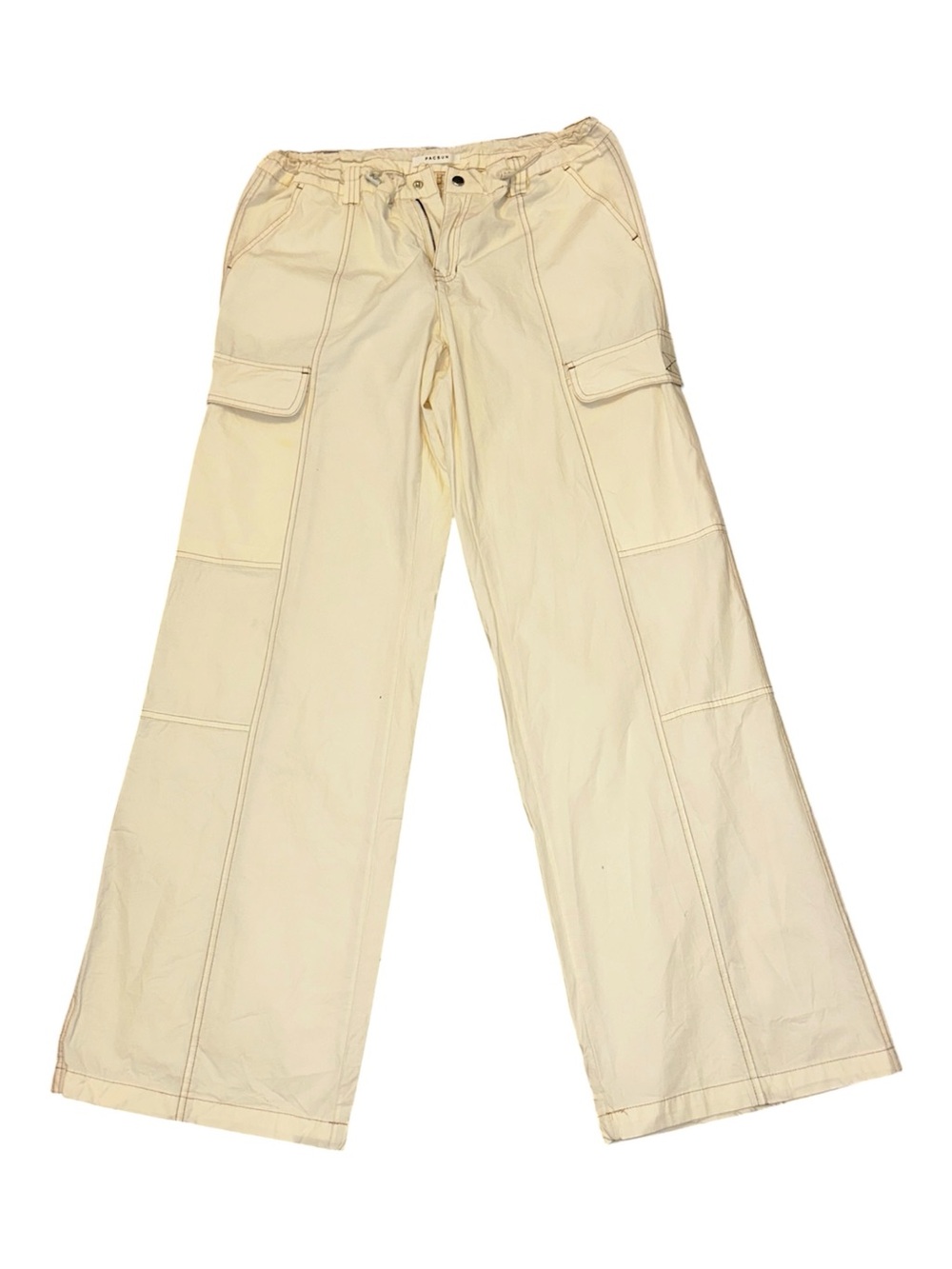 PacSun Women's Straight Leg Cargo Pants in Light Beige